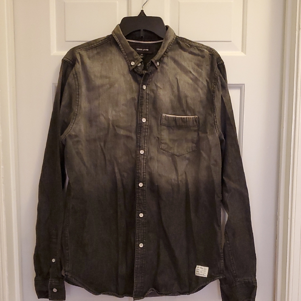 Adam Levine Black Soft Denim Shirt Size Medium